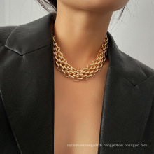 chic necklace to women, multilayer gold chocker necklaces jewelry oem